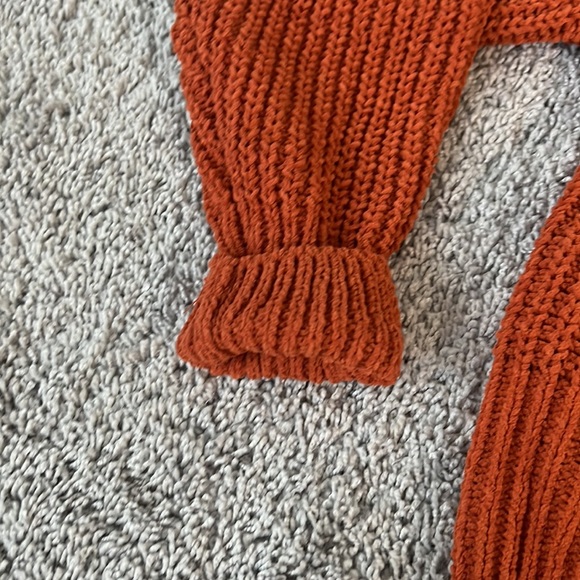 Double Zero Rust Burnt Orange Mock Turtleneck Chenille Cropped Sweater New - Picture 7 of 11